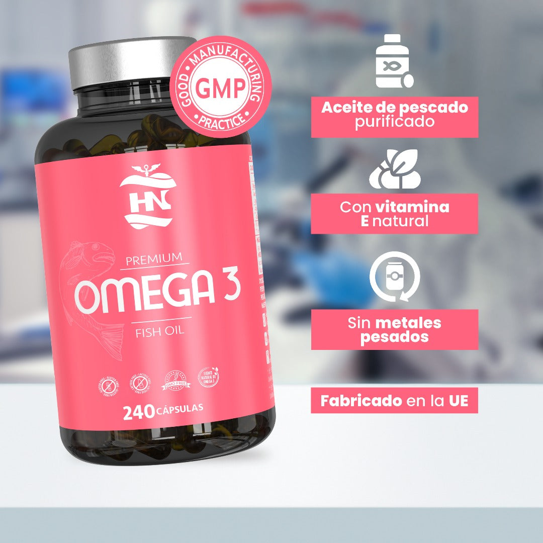 Omega 3 Capsulas 1000mg - 240 Perlas Blandas Enriquecido Con Vitamina E - Omega-3 Con 350mg Epa - 250mg Dha (4 Meses)_2