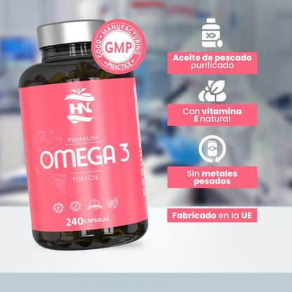 Omega 3 Capsulas 1000mg - 240 Perlas Blandas Enriquecido Con Vitamina E - Omega-3 Con 350mg Epa - 250mg Dha (4 Meses)_2