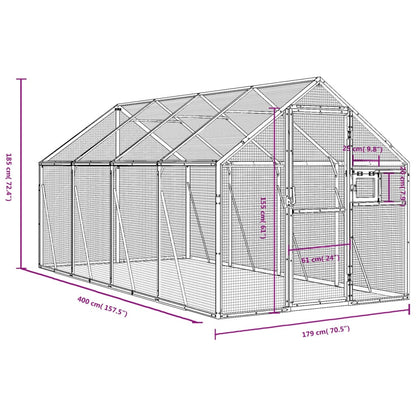 Vidaxl Pajarera De Aluminio Gris Antracita 1,79x4x1,85 M_2
