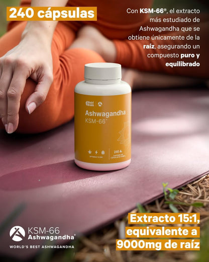 Ashwagandha Ksm-66 9000mg Extracto Patentado Nutribrain 240 Cápsulas_1
