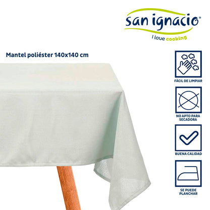 Mantel Poliester 140x140cm Verde Palo Colección Kinvara_1