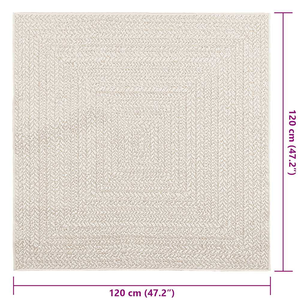 Vidaxl Alfombra Zizur Apariencia Yute Interior Exterior Crema_2