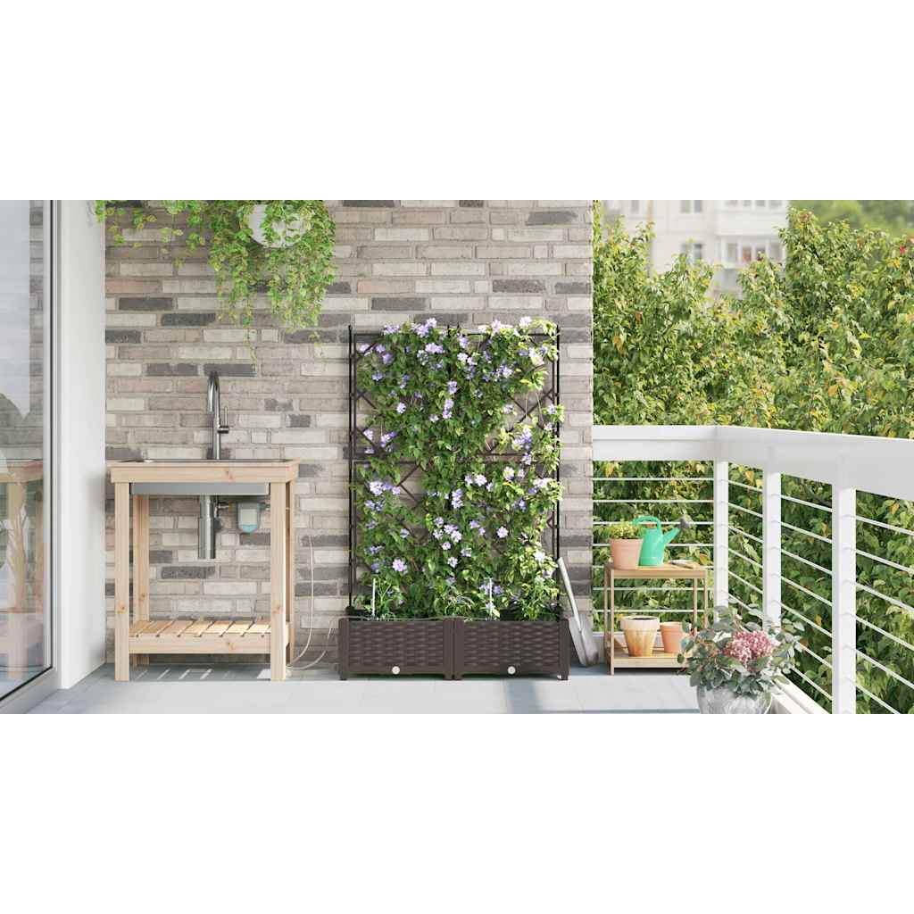 Macetero De Jardín 2 Uds. Marrón 80 X 40 X 126 Cm Pp_3