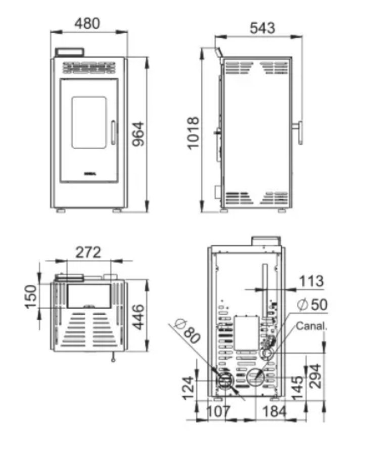Bricosol Estufa De Pellet Boreal 9 Kw Marfil_3