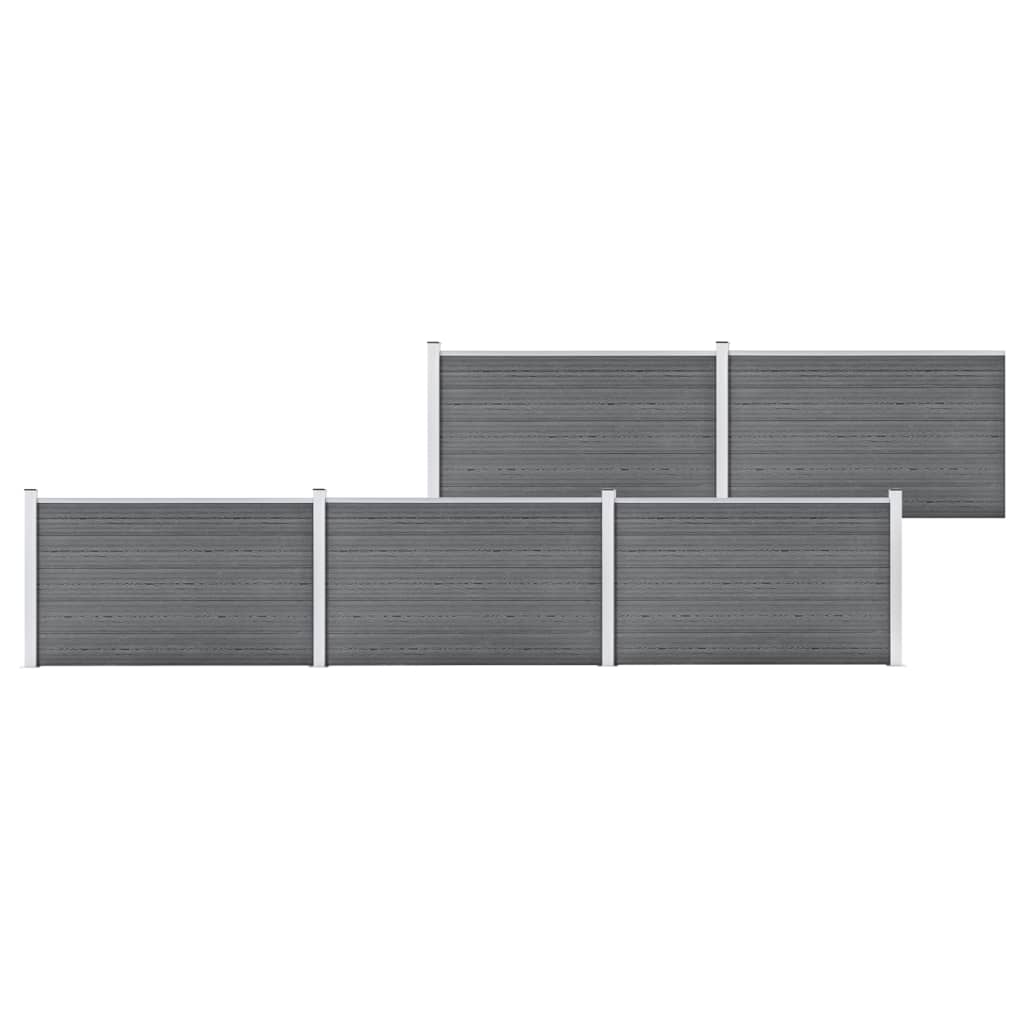 Valla De Jardín De Wpc Gris 872x106 Cm / Vetonek_3