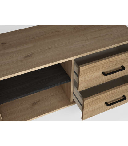Mueble Televisión Natur 2 Puertas 2 Cajones Acabado Natural/bocamina, 180.5cm(ancho) 53.1_3