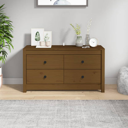 Armario Auxiliar Madera Maciza De Pino Marrón Miel 100x40x54 Cm / Vetonek_1