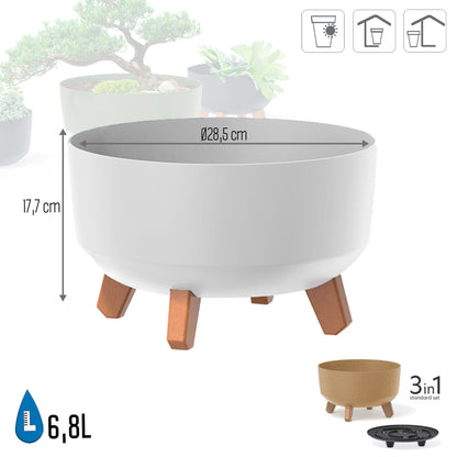 Macetero Color Blanco,sin Depósito , Colección Gracia De 28,5 X 28,5 X 17,7 Cm, Capacidad De 6,8 L._2