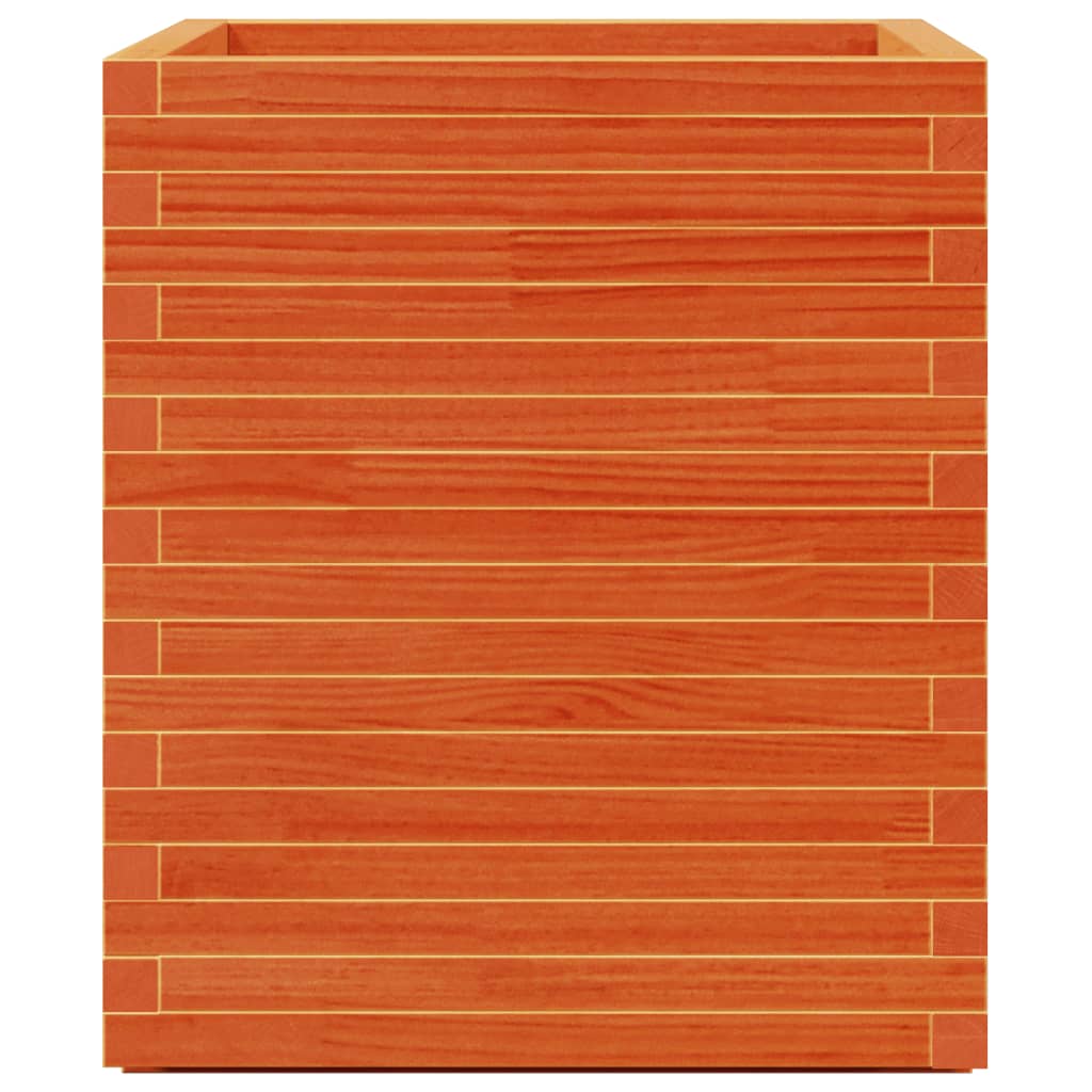 Jardinera Madera Maciza De Pino Marrón Cera 60x60x72,5 Cm_5
