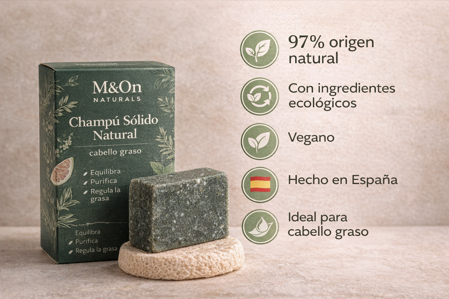 Champú Sólido Natural Para Cabello Graso 80 G | Purificante Y Equilibrante | M&on Naturals_3