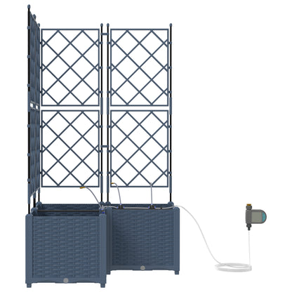 Vidaxl Jardineras Gris 80 X 80 X 142 Cm Acero_4