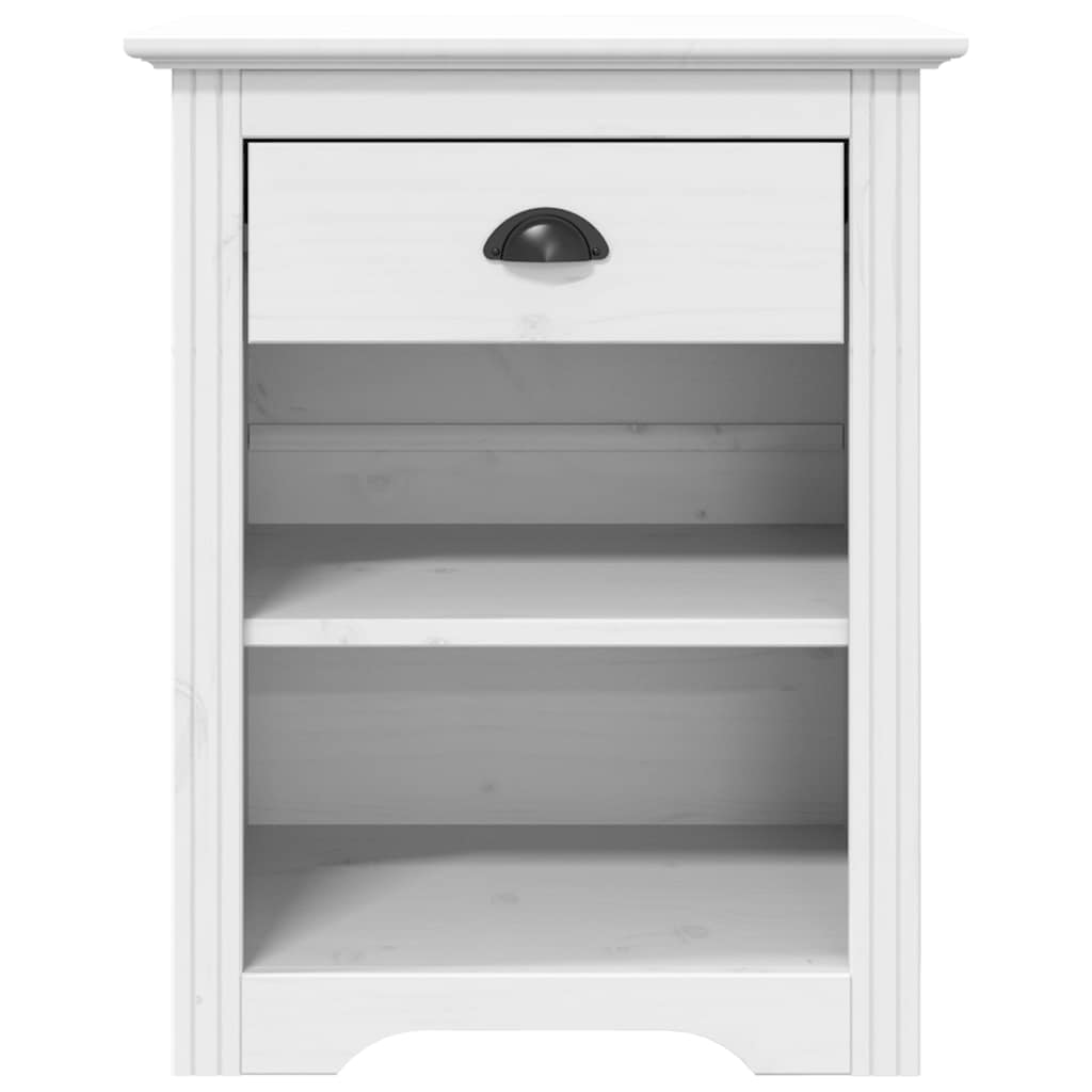 Mesita De Noche Bodo Madera Maciza De Pino Blanco 53x38,5x67 Cm_1