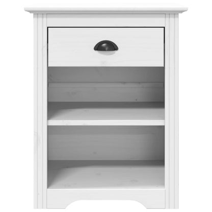 Mesita De Noche Bodo Madera Maciza De Pino Blanco 53x38,5x67 Cm_1