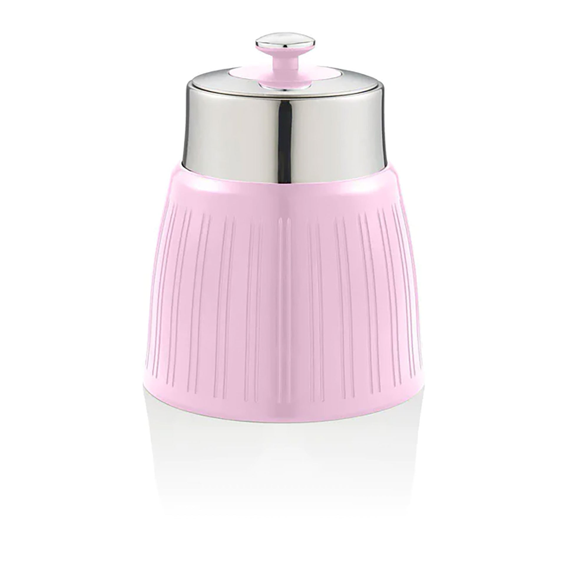 Set 3 Botes Cocina Almacenaje 1,2 L, Plástico Y Acero Inox, Especias, Té ,café, Retro, Vintage Swan Swka1024pn, Rosa