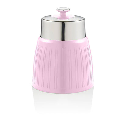 Set 3 Botes Cocina Almacenaje 1,2 L, Plástico Y Acero Inox, Especias, Té ,café, Retro, Vintage Swan Swka1024pn, Rosa_2