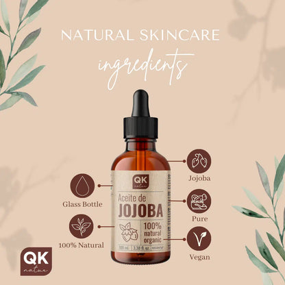 QKnatur - Aceite De Jojoba 100% Puro Orgánico - 100 Ml - Cuerpo, Rostro, Cabello, Uñas, Barba - Antiarrugas Y Antiacné_2