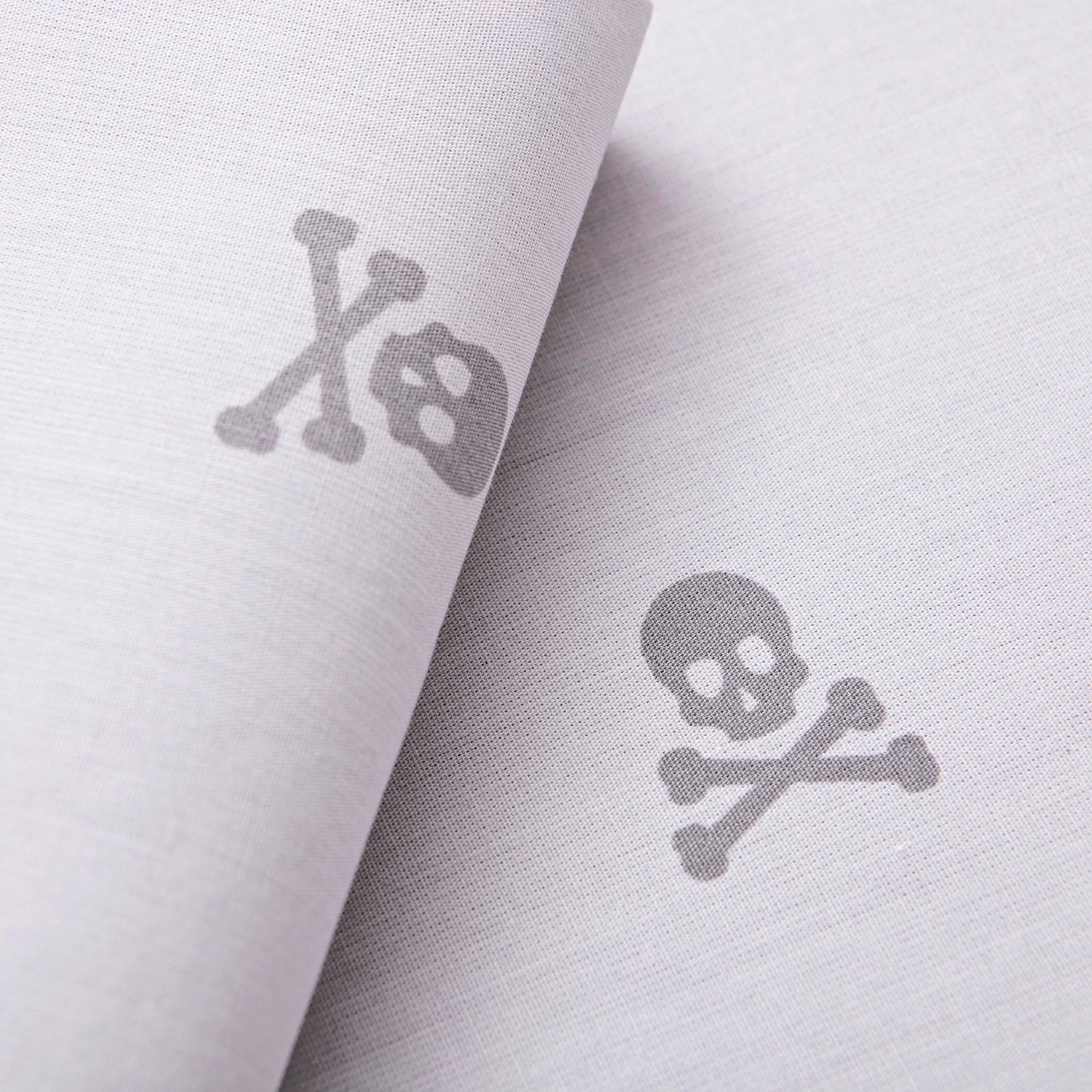 Set Cama (funda Nórdica 260x240cm + 2 Fundas Almohada  50x105cm) 100% Algodón Gris Oscuro & Gris Claro Calaveras Scalpers Home_5