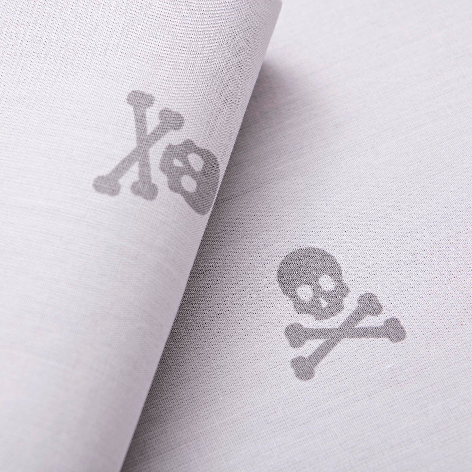 Set Cama (funda Nórdica 260x240cm + 2 Fundas Almohada  50x105cm) 100% Algodón Gris Oscuro & Gris Claro Calaveras Scalpers Home_5