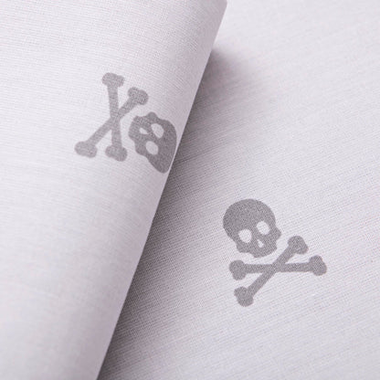 Set Cama (funda Nórdica 260x240cm + 2 Fundas Almohada  50x105cm) 100% Algodón Gris Oscuro & Gris Claro Calaveras Scalpers Home_5