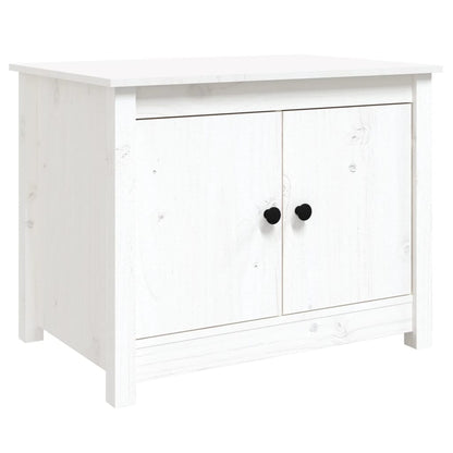Mesa De Centro De Madera Maciza De Pino Blanco 71x49x55 Cm_0
