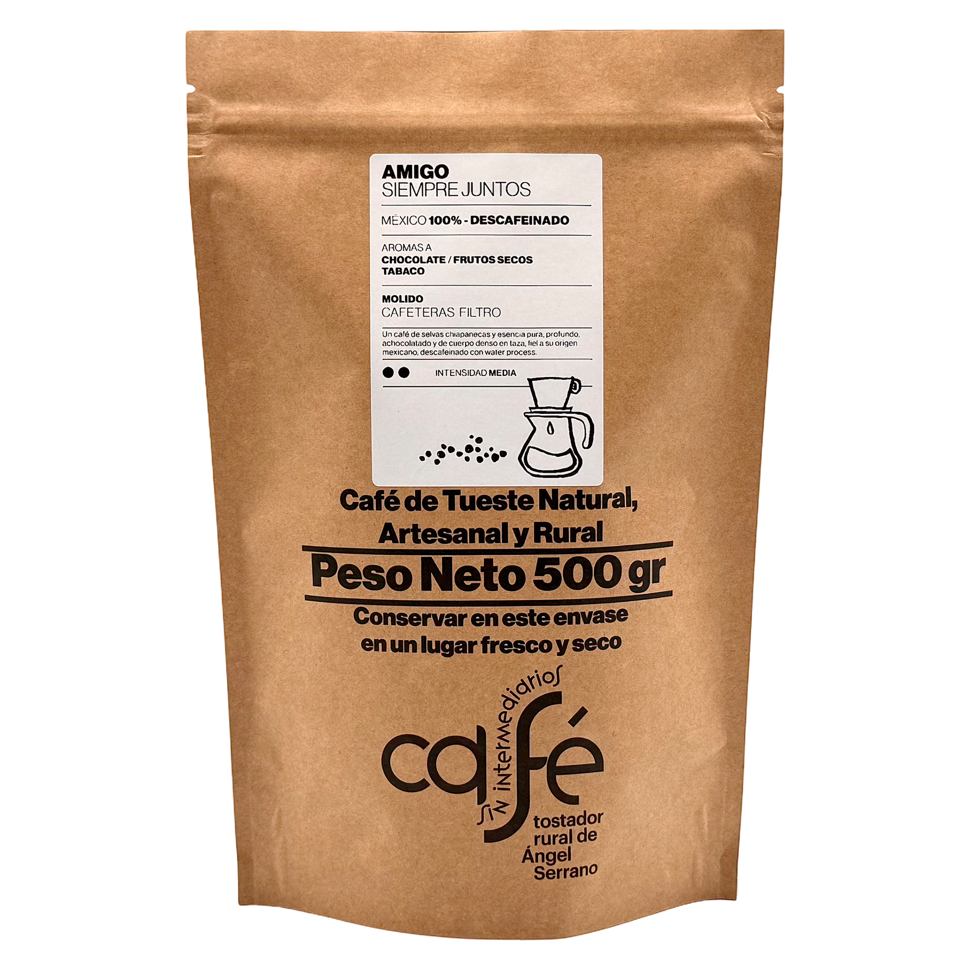Cafe Sin Intermediarios Café Descafeinado Amigo Molido Filtro 500 G_0