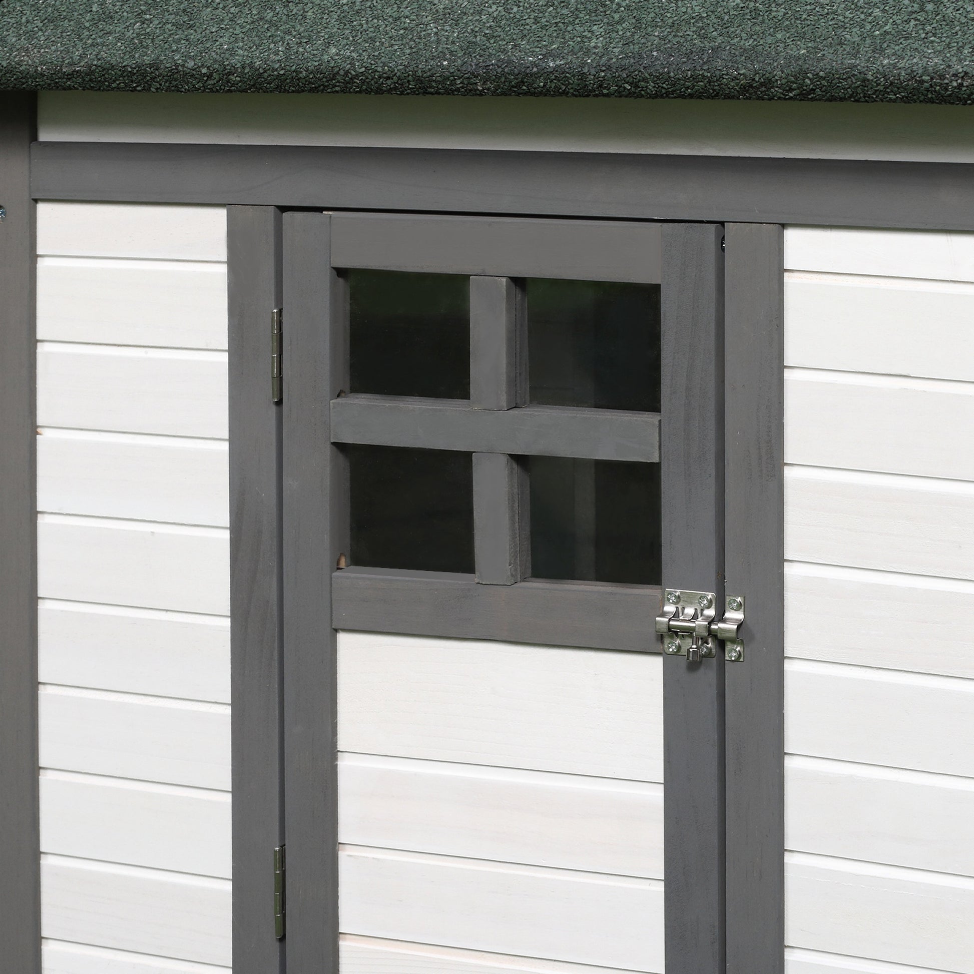 Pawhut Gallinero De Madera Con Caja Nido Espacio Para Correr 196x76x97cm Gris_3