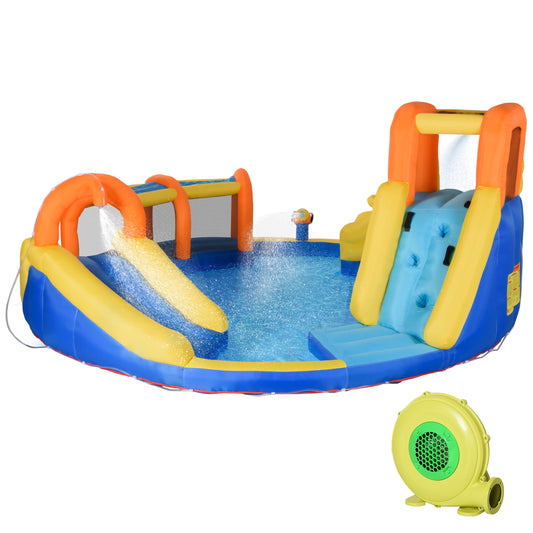 Outsunny Castillo Hinchable Para Niños De 3-8 Años 435x435x200 Cm Multicolor_0