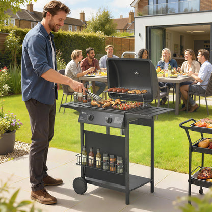 Outsunny Barbacoa De Gas Bbq Gas Con 2 Quemadores 5 Kw_1