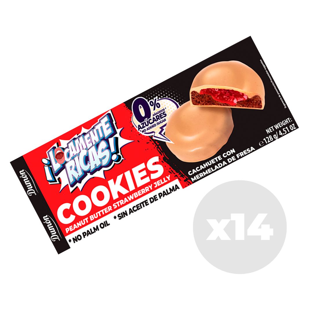Galleta De Cacahuete Con Mermelada De Fresa- Dumón, Snack Proteico Sin Azúcares Añadidos - Pack De 14 Unidades_0