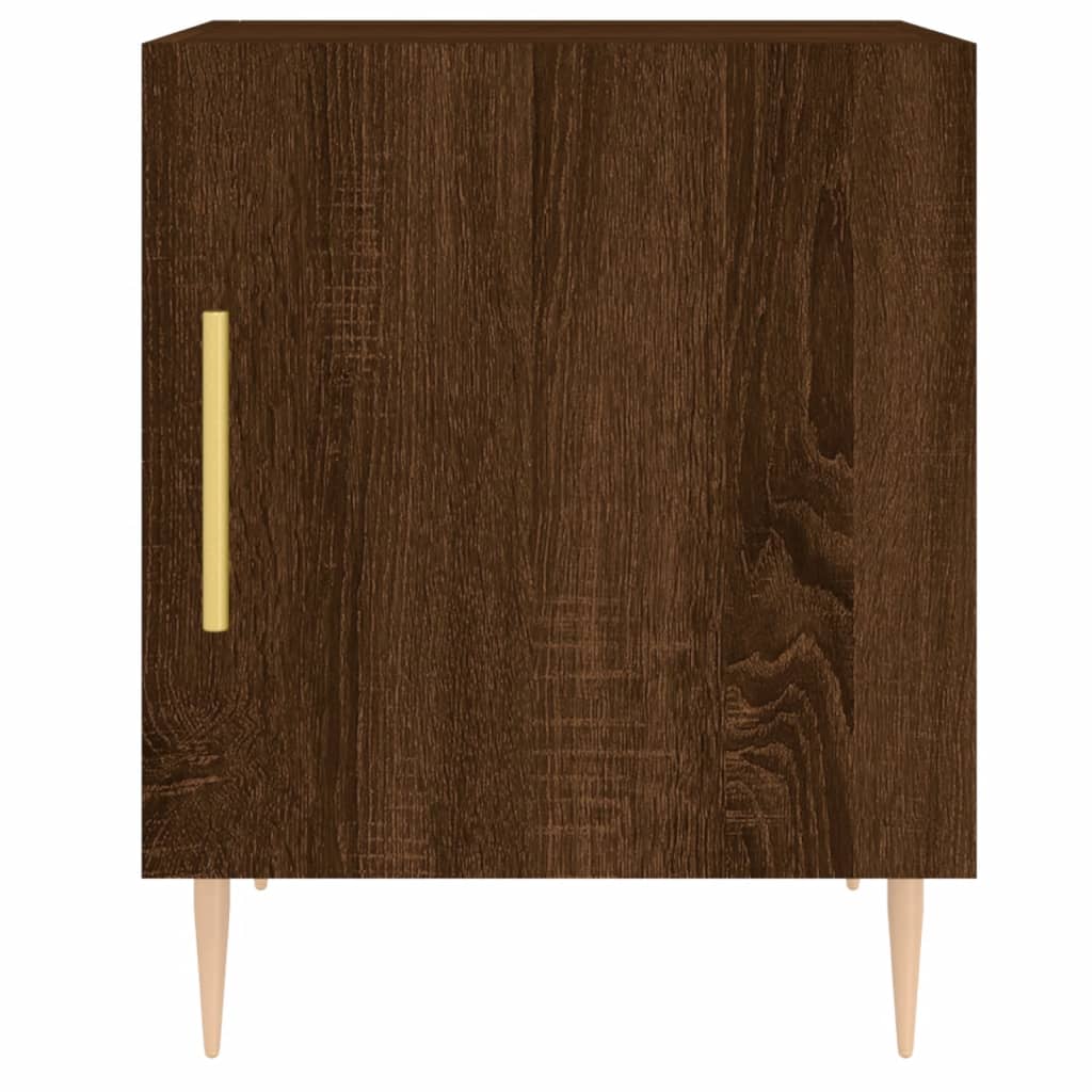 Mesita De Noche Madera De Ingeniería Marrón Roble 40x40x50 Cm_4