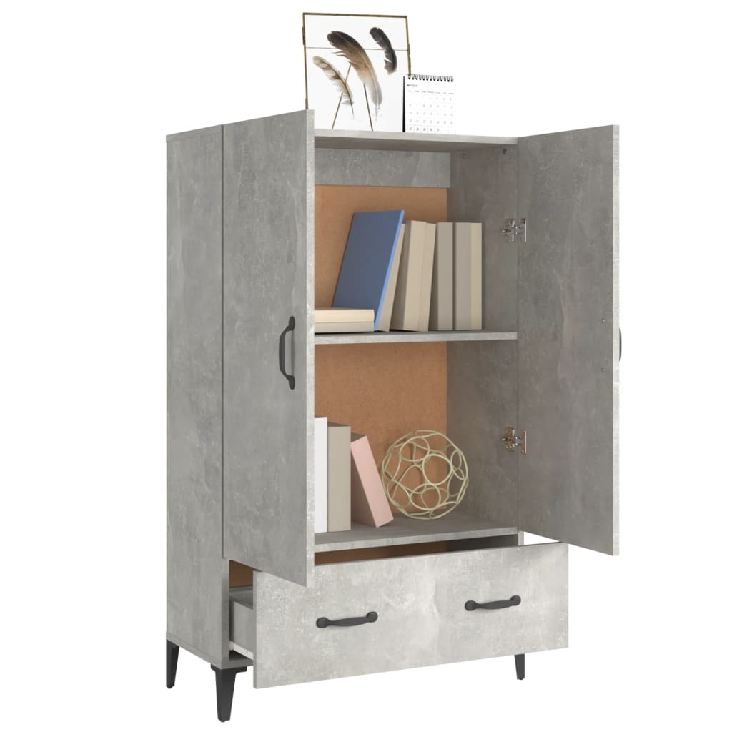Aparador De Madera Contrachapada Gris Hormigón 70x31x115 Cm / Vetonek_4
