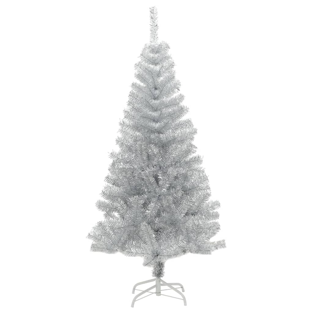 Vidaxl Árbol De Navidad Artificial Con Soporte Plateado Pet 120 Cm_1