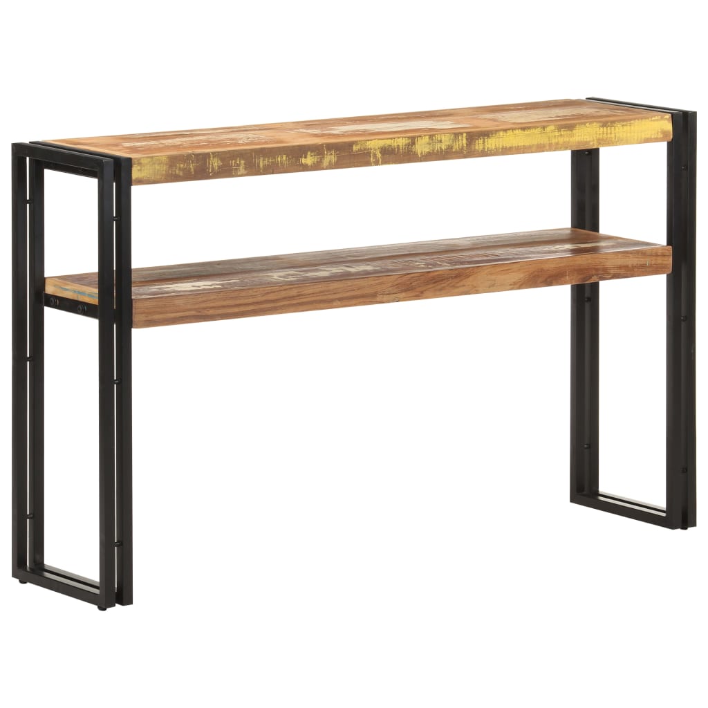 Mesa Consola De Madera Maciza Reciclada 120x30x75 Cm_4