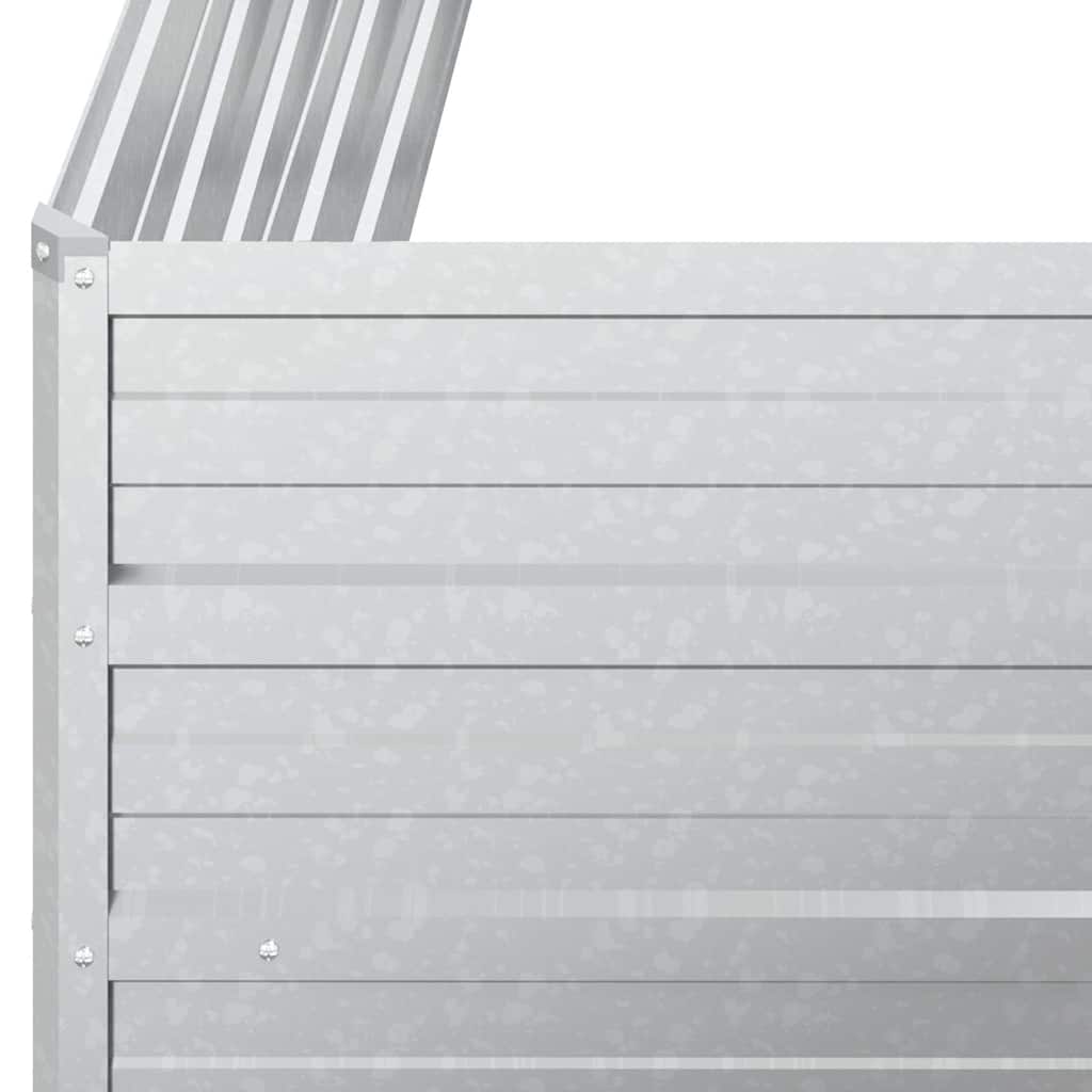 Arriate De Acero Galvanizado Plateado 100x40x77 Cm_5