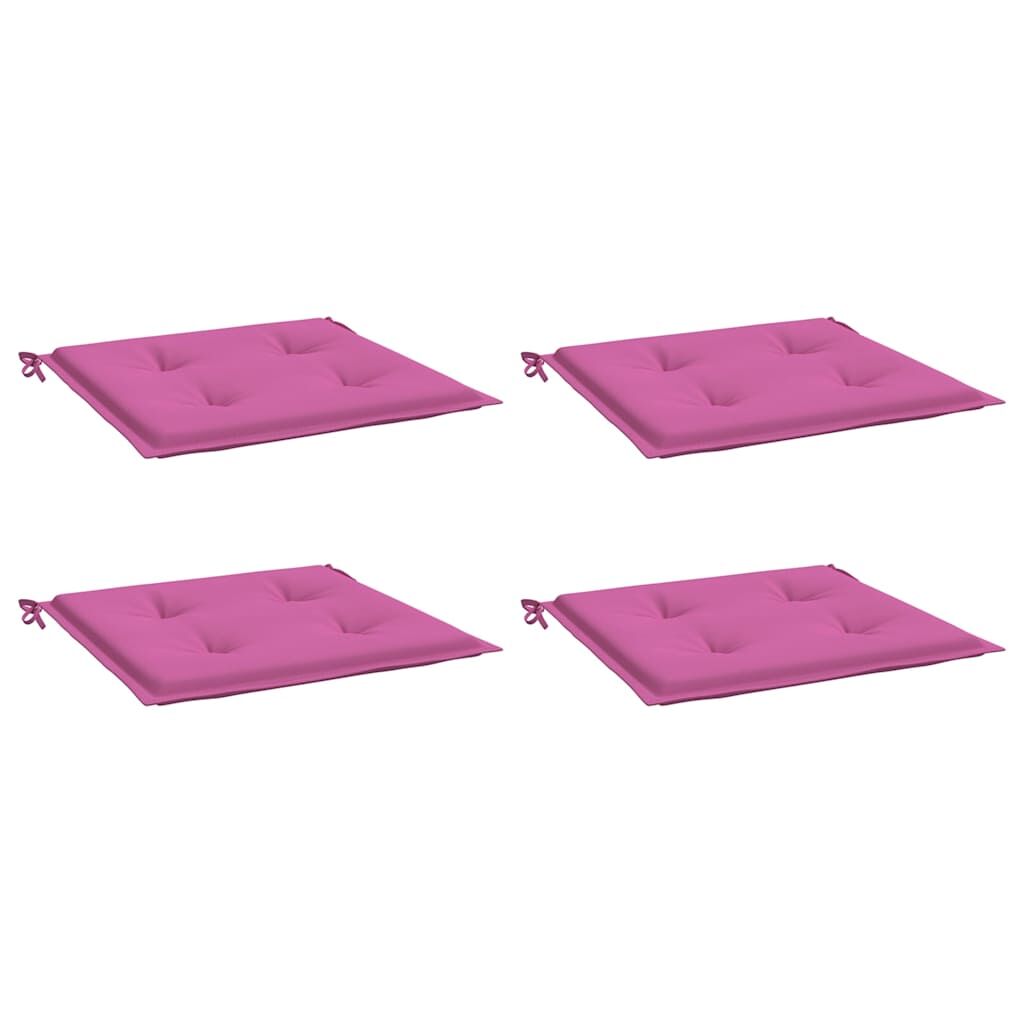 Vidaxl Cojines Para Silla De Jardín 4 Uds Tela Rosa 50x50x4 Cm_0