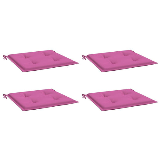 Vidaxl Cojines Para Silla De Jardín 4 Uds Tela Rosa 50x50x4 Cm_0