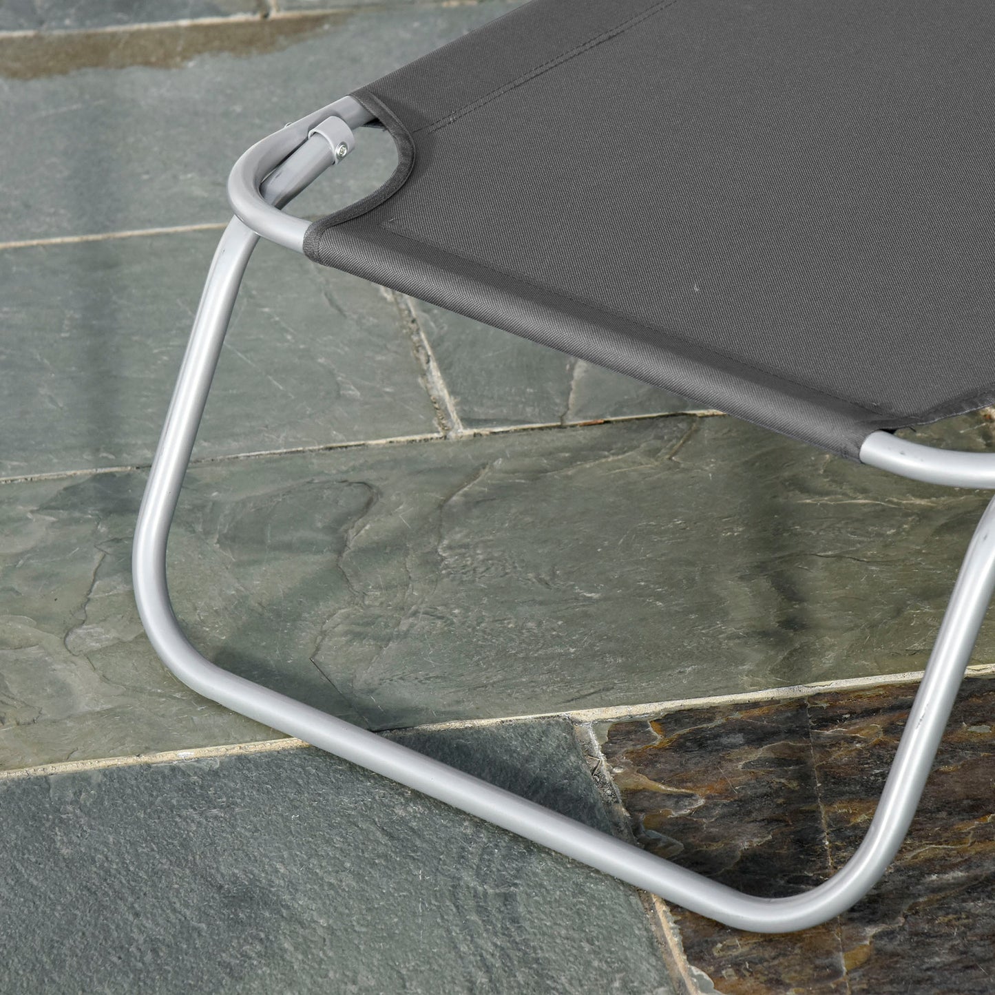 Outsunny Tumbona Plegable Con Respaldo Ajustable En 5 Niveles 187x55x24 Cm Gris_3