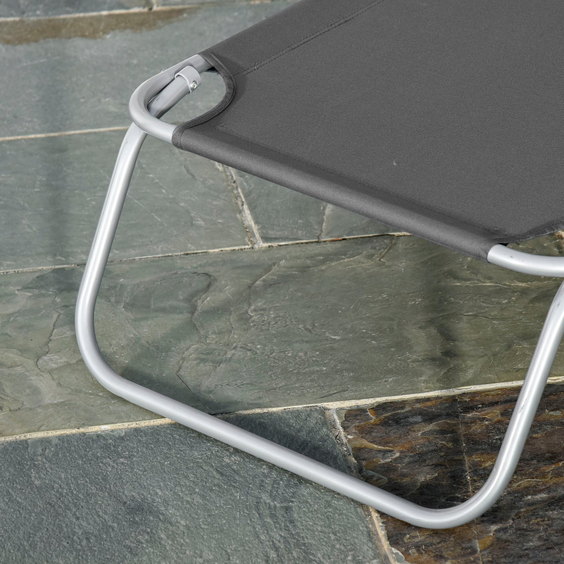 Outsunny Conjunto De 2 Tumbonas Plegables Con Respaldo 187x55x24 Cm Gris_3