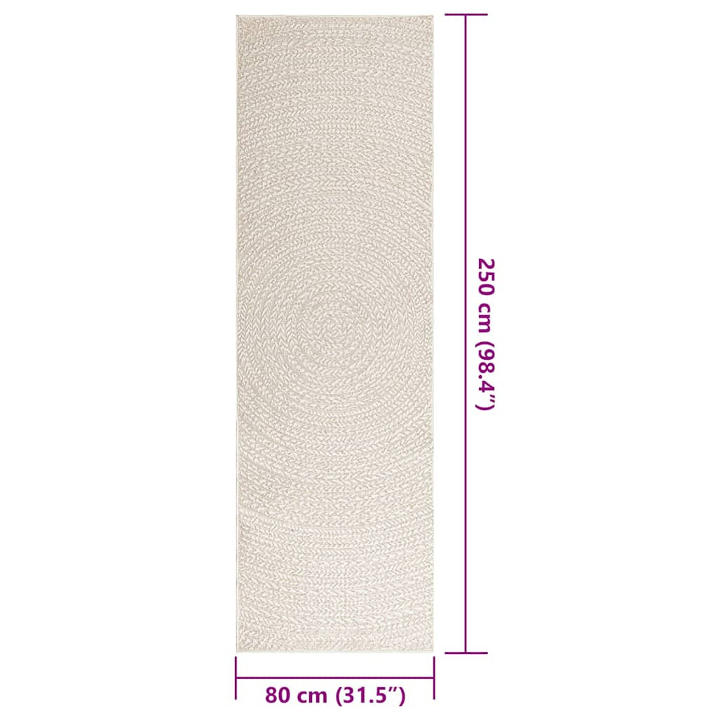 Vidaxl Alfombra Zizur Apariencia Yute Interior Exterior Crema 80x250cm_2