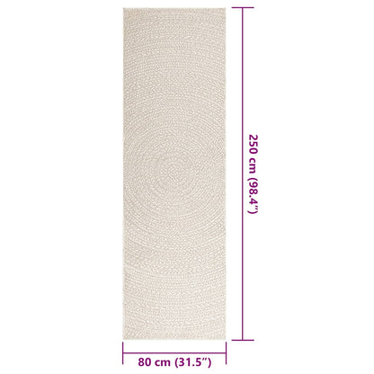 Vidaxl Alfombra Zizur Apariencia Yute Interior Exterior Crema 80x250cm_2