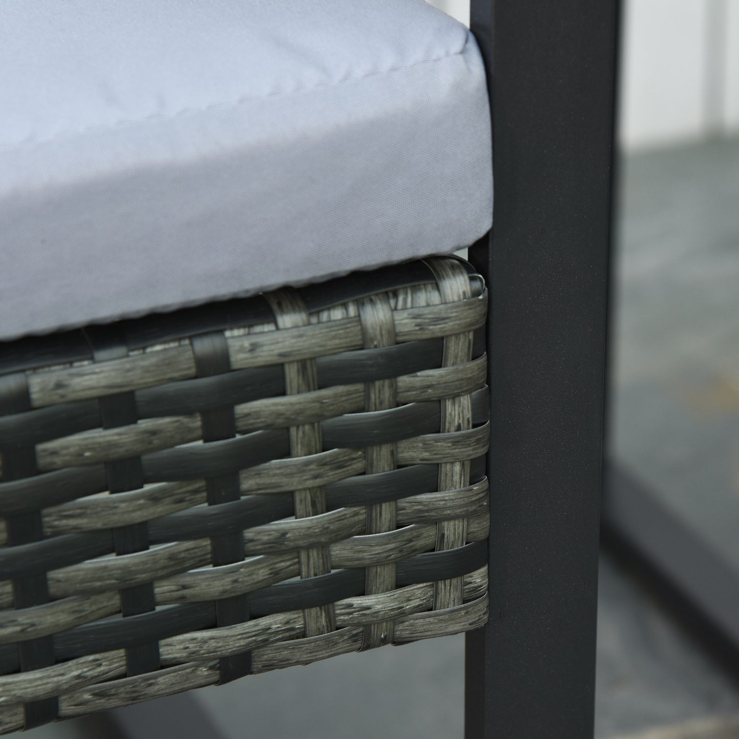 Outsunny Conjunto De Mesa Y Sillas De Jardín Para Exterior De 3 Piezas Gris_4