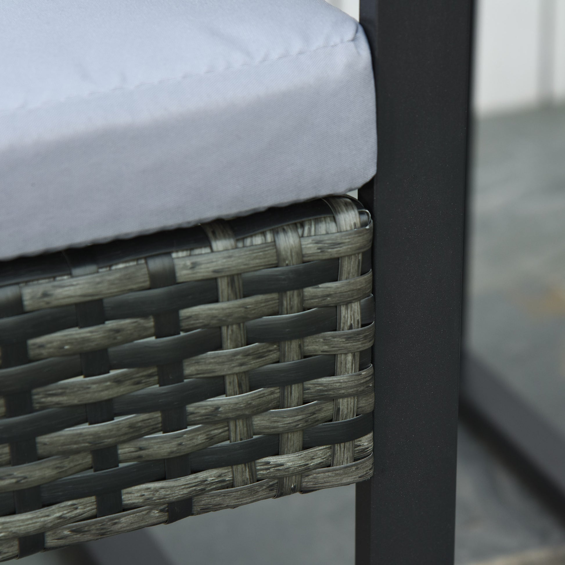 Outsunny Conjunto De Mesa Y Sillas De Jardín Para Exterior De 3 Piezas Gris_4