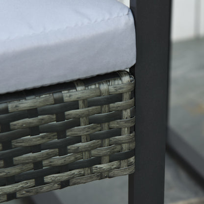 Outsunny Conjunto De Mesa Y Sillas De Jardín Para Exterior De 3 Piezas Gris_4
