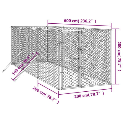 Vidaxl Perrera De Exterior Acero Galvanizado Plateado 2x6x2 M_3