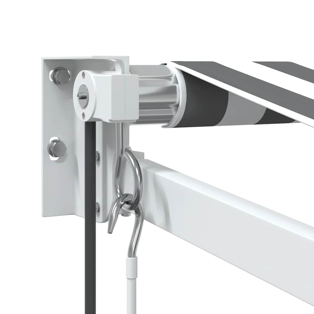 Toldo Retráctil Aluminio Y Tela Antracita Y Blanco 3,5x2,5 M_4