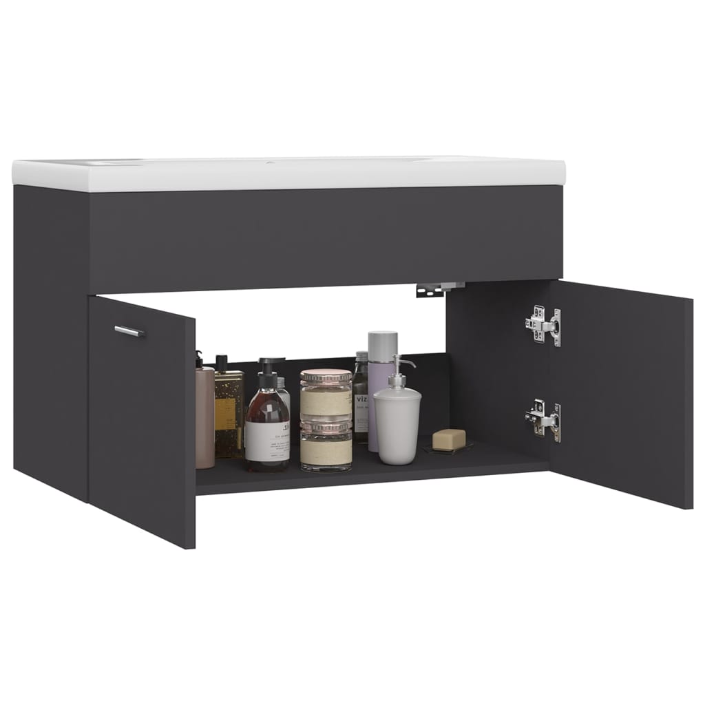 Mueble Con Lavabo Madera De Ingeniería Gris_3