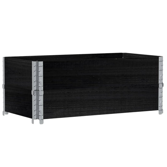 Jardinera De Madera Maciza De Pino Negro 100x50 Cm_0
