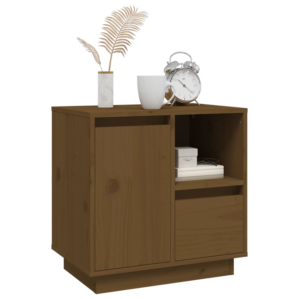 Mesitas Noche 2 Uds Madera Maciza Pino Marrón Miel 50x34x50 Cm_3