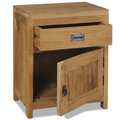 Mesita De Noche De Madera De Teca Maciza 40x30x50 Cm_1