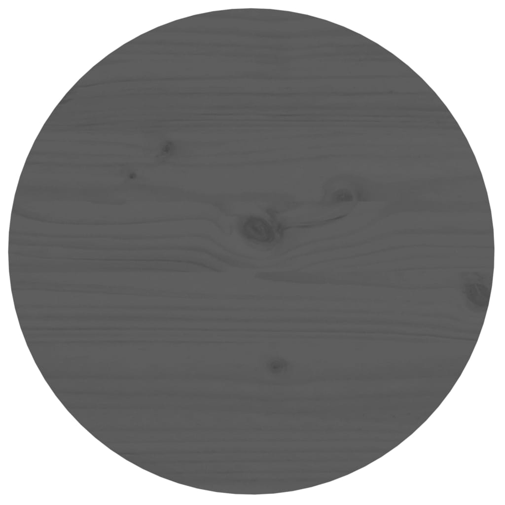 Mesa De Centro De Madera Maciza De Pino Gris Ø55x60 Cm_4